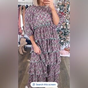 English Factory Multicolor Floral Long Sleeve Dress